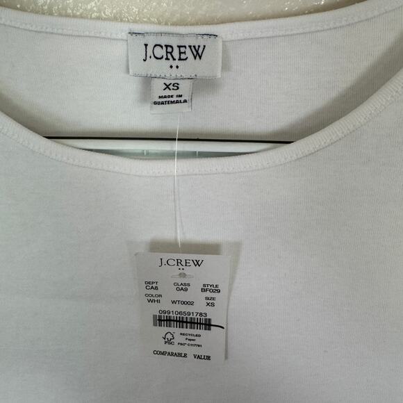 J.Crew Shell Tank Top WMNS XS White Sleeveless Cotton Pullover Slim Fit Stretch - Picture 3 of 6